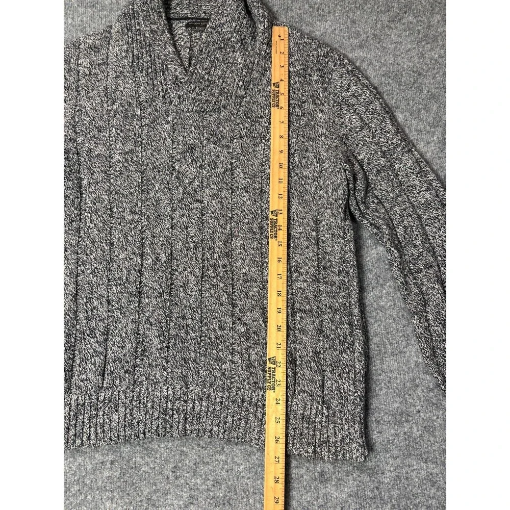 Banana Republic Sweater Mens Large Black & White Knit Long Sleeve Pull Over